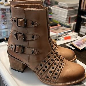 Freebird by Steven Citadel Buckled Brown Ankle Boots